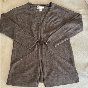 Ellen Tracy Merino Wool Sweater with Belted Detail